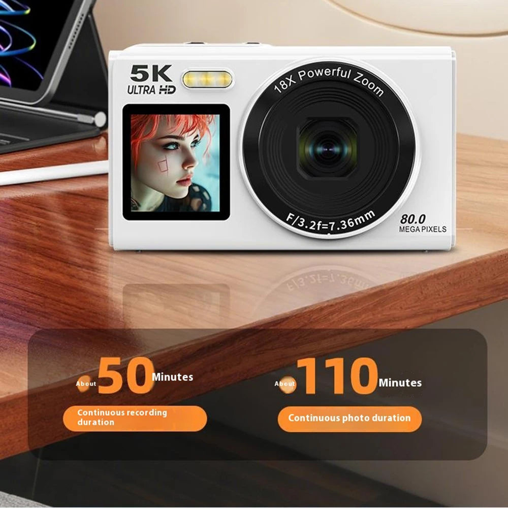 ClikVis dvouobrazovkový fotoaparát s 5K videem, 80MP fotografiemi a 18× zoomem
