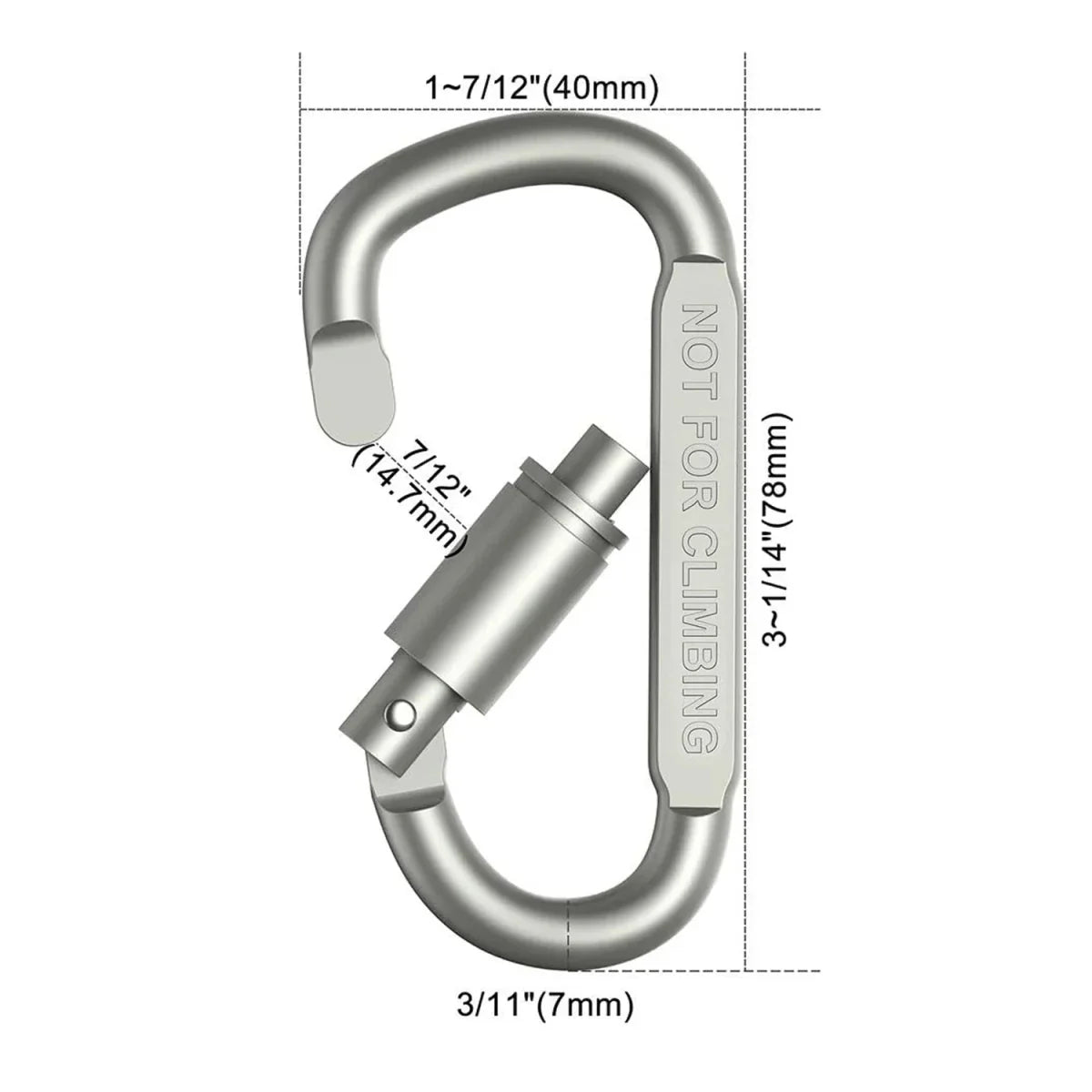 Zestaw karabinków LOCKCLIP z aluminium do użytku na zewnątrz i codziennego użytku