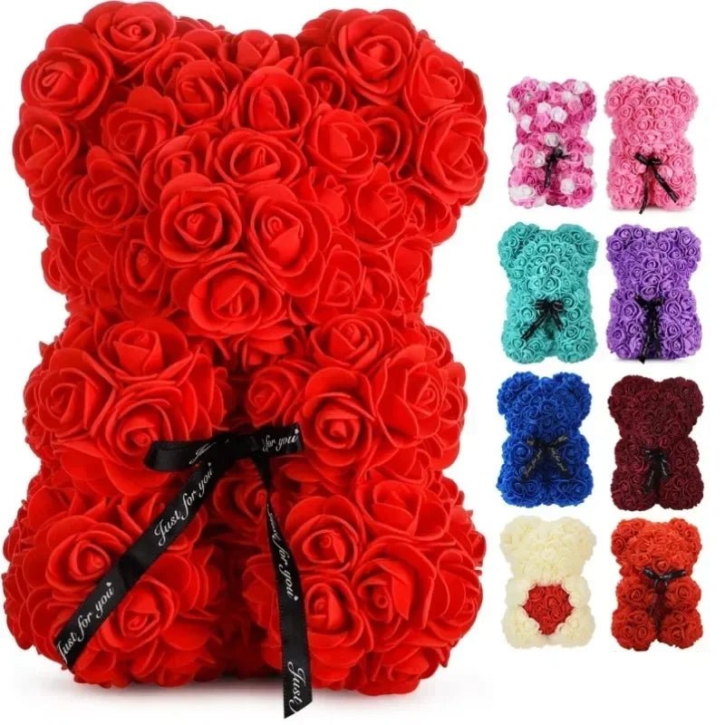 LOVEBLOOM Handgefertigter Ewiger Rosenbär für romantisches Geschenk