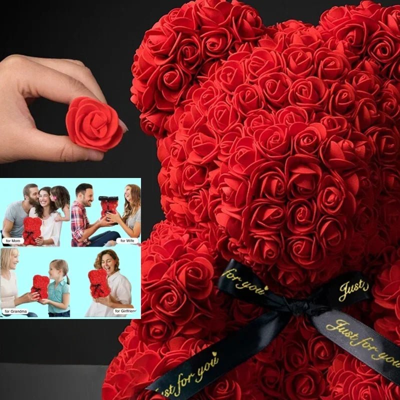 LOVEBLOOM Handgefertigter Ewiger Rosenbär für romantisches Geschenk