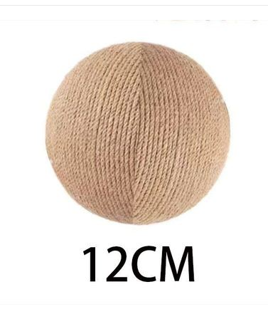 Tiragraffi in legno per gatti con corda di sisal e palline da gioco