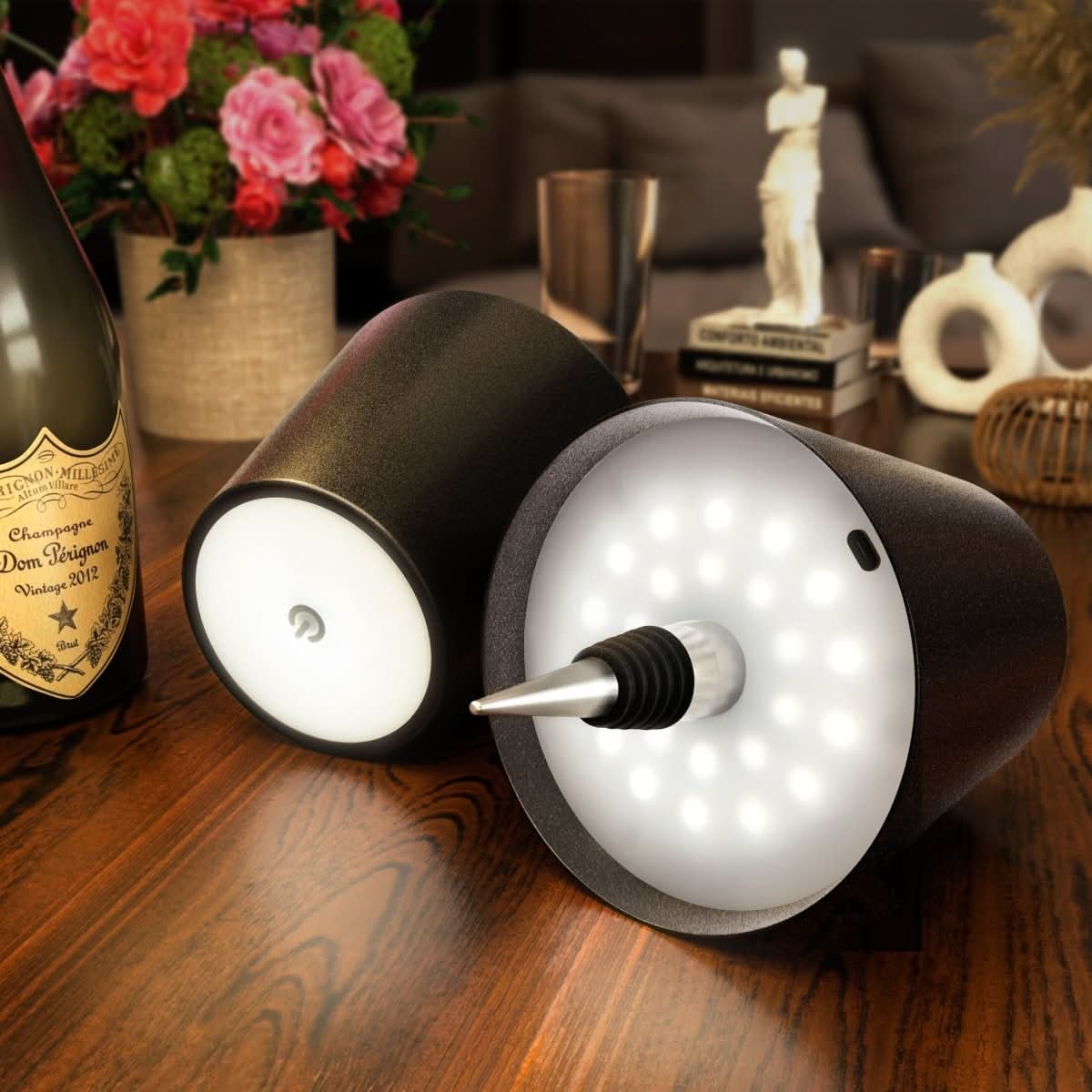LumiBottle Cable Bottle Lamp With Warm LED Glow For Decor
