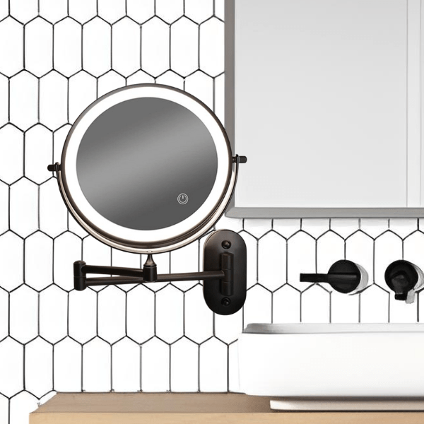 Miroir grossissant rechargeable LUMIVIEW, commande tactile