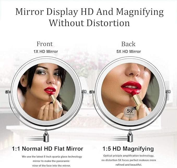 Miroir grossissant rechargeable LUMIVIEW, commande tactile