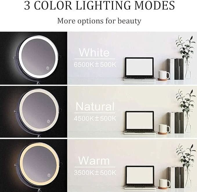 Miroir grossissant rechargeable LUMIVIEW, commande tactile