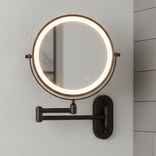 Miroir grossissant rechargeable LUMIVIEW, commande tactile