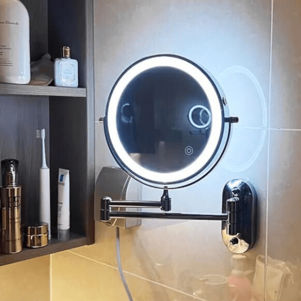 Miroir grossissant rechargeable LUMIVIEW, commande tactile