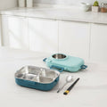 LUNCHMATE Stainless Steel Meal Box With Three Compartments For Fresh, Organized Meals