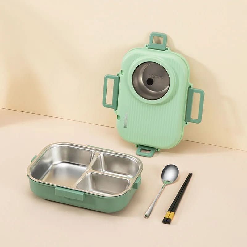 LUNCHMATE Stainless Steel Meal Box With Three Compartments For Fresh, Organized Meals