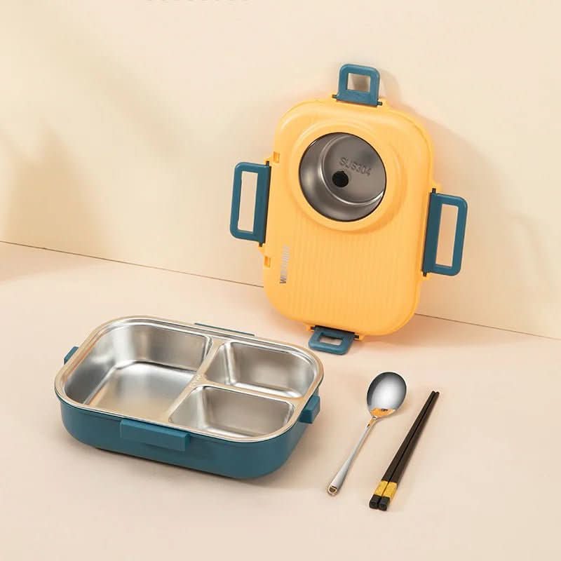 LUNCHMATE Stainless Steel Meal Box With Three Compartments For Fresh, Organized Meals