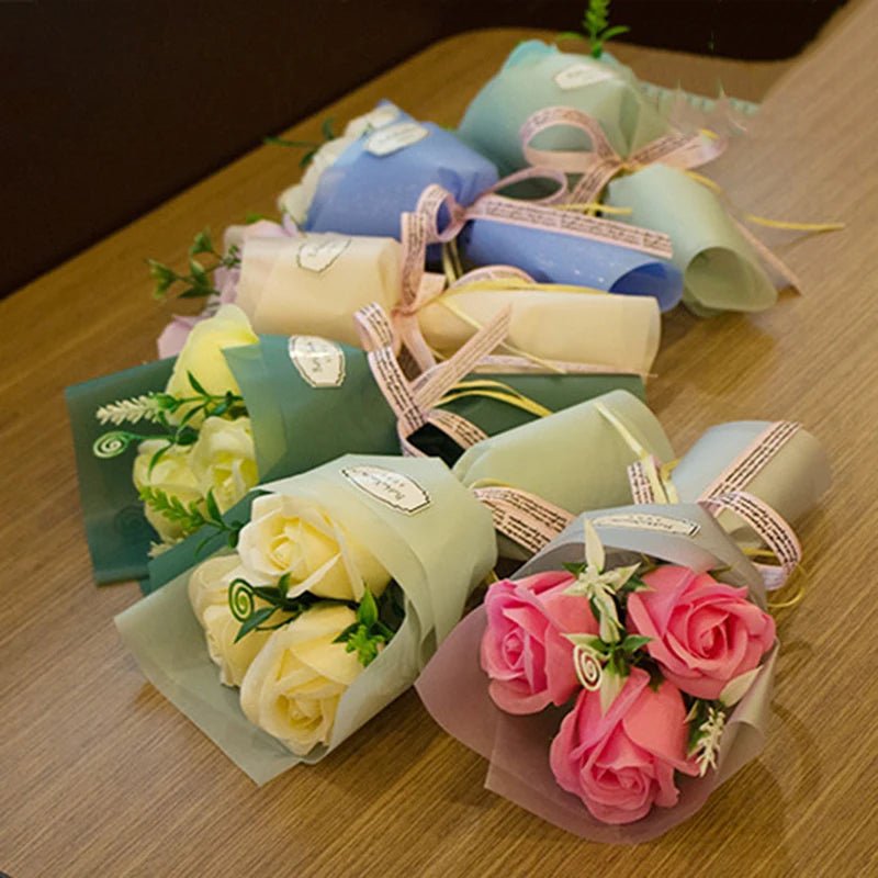 LUXSOAP Růžové mýdlové květinové kytice pro romantickou dekoraci