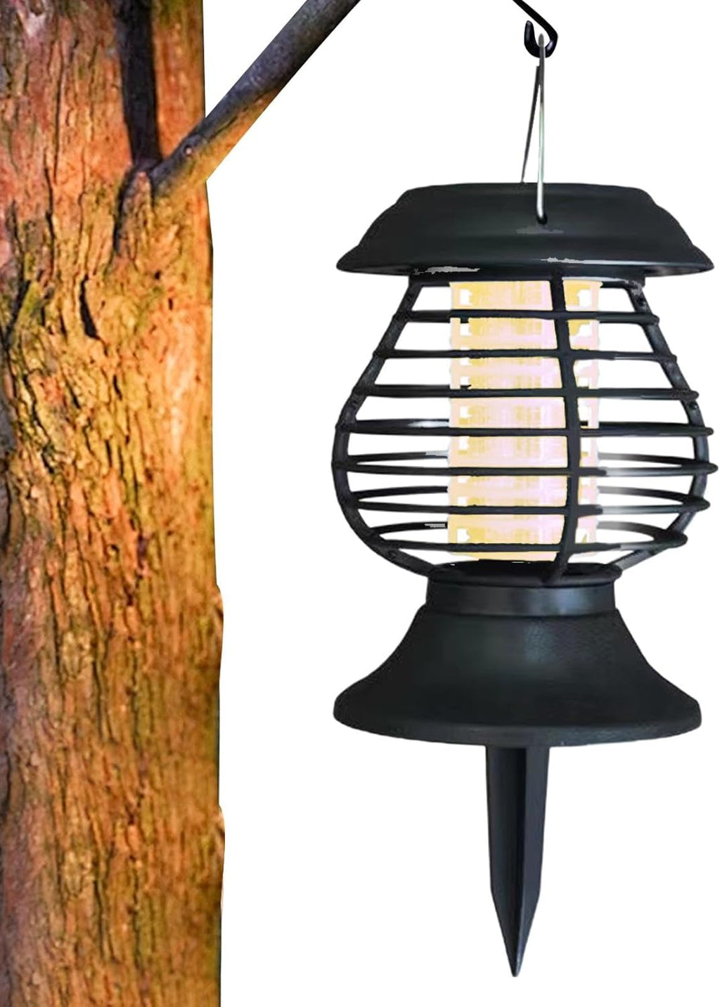 Lampe anti-moustiques solaire avec lumière UV, autonomie de 8 heures