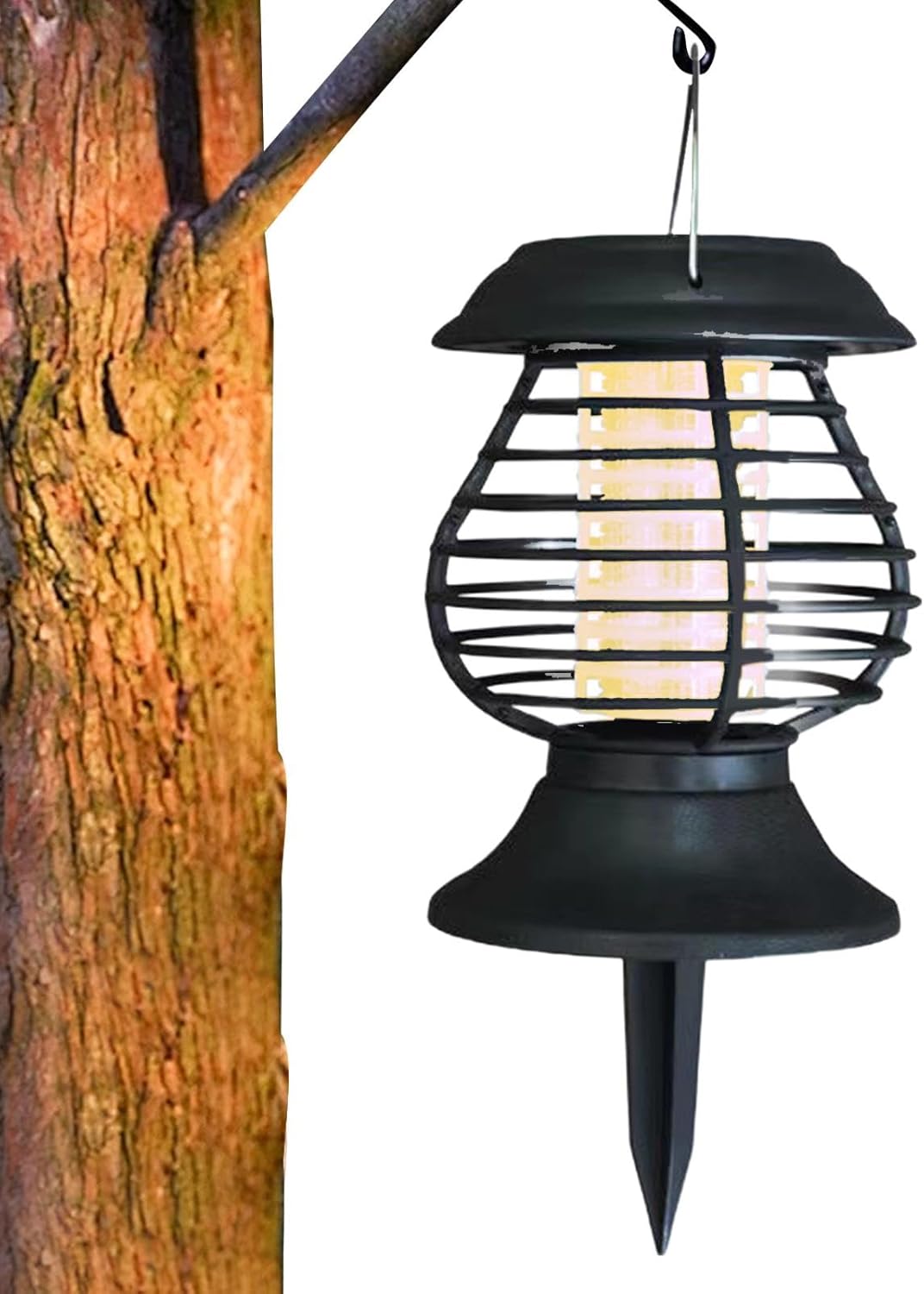Lampe anti-moustiques solaire avec lumière UV, autonomie de 8 heures