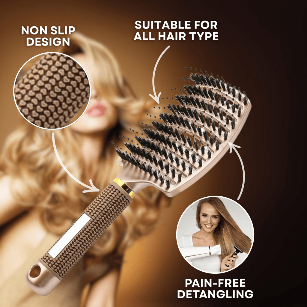 GLIMBRUSH Painless Detangling Hair Brush for Smooth, Shiny Hair