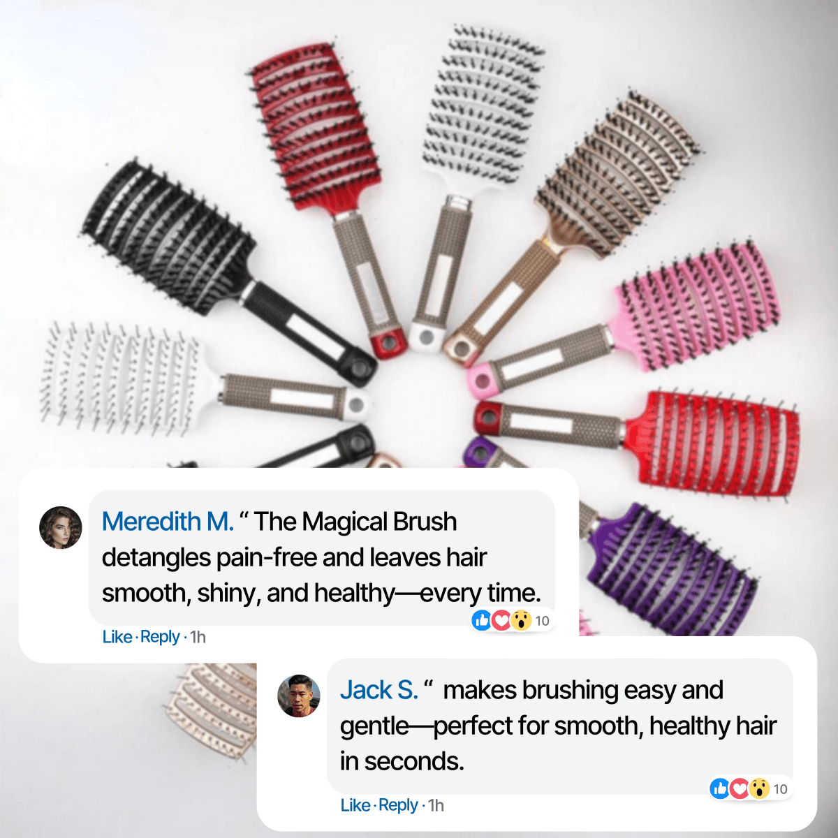 GLIMBRUSH Painless Detangling Hair Brush for Smooth, Shiny Hair