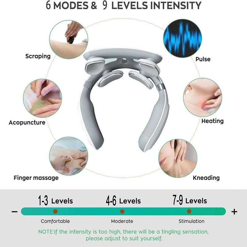 4-In-1 Neck Massager With Heat And Vibration For Deep Relaxation At Home And Office