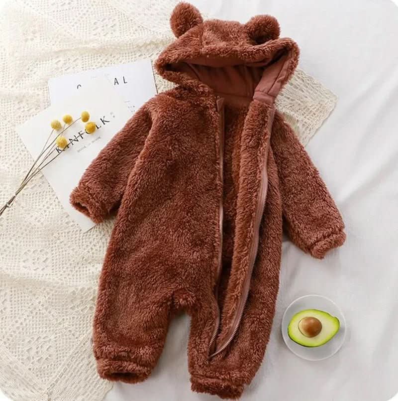 CuddleNest Baby Flannel Romper Warm Fluffy Winter Comfort For Babies