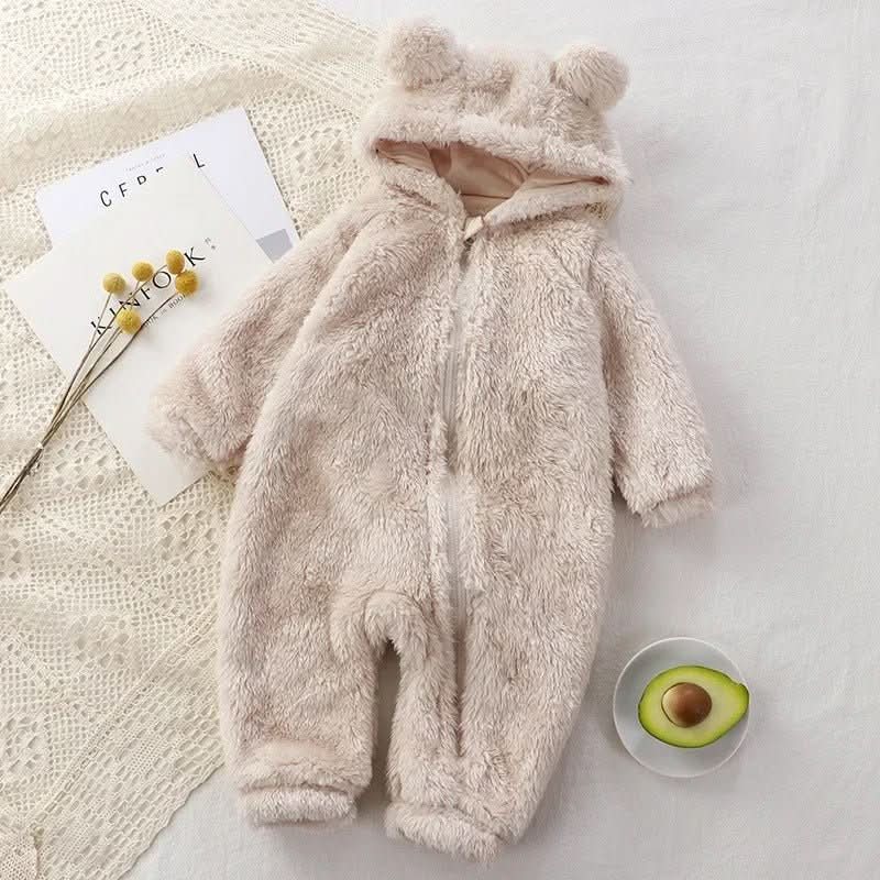 CuddleNest Baby Flannel Romper Warm Fluffy Winter Comfort For Babies