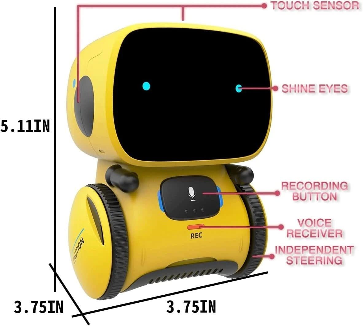 PulseRobo Mini Sesli Komutlarla Çalışan Çocuklar İçin Etkileşimli Dans Robotu