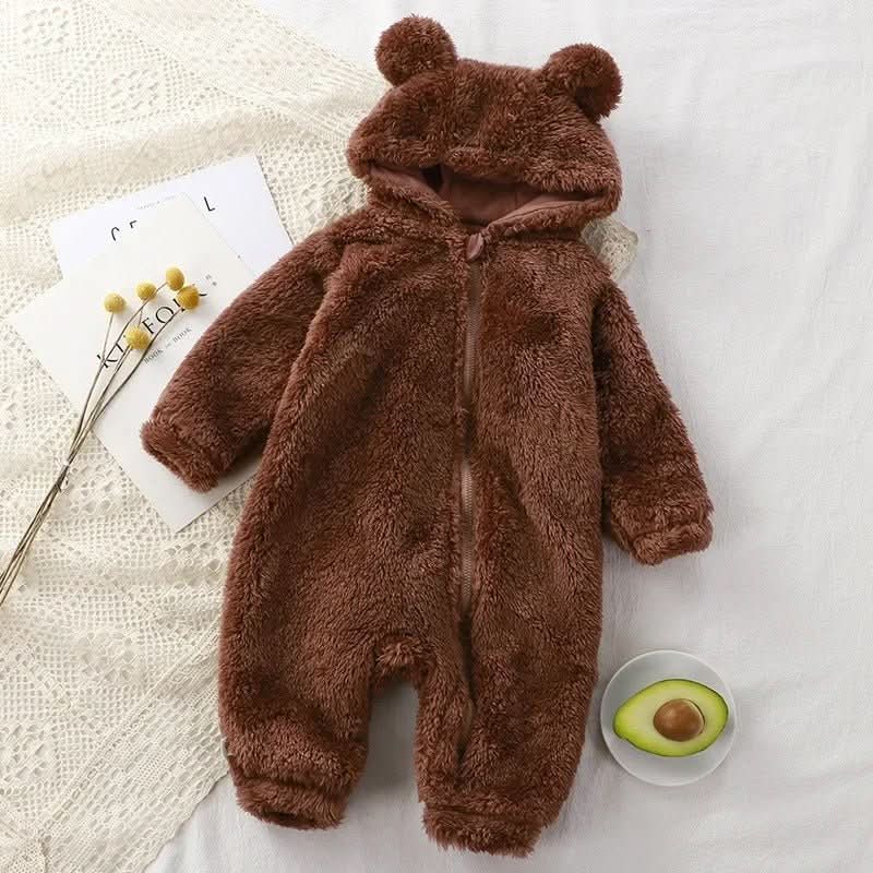 CuddleNest Baby Flannel Romper Warm Fluffy Winter Comfort For Babies