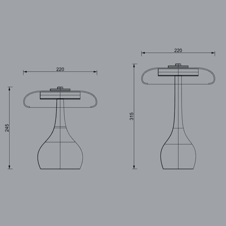 Collection Lampe de Table Lunara LED 12W Laiton Verre Bois de Cendre par Vrimlie
