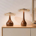 Collection Lampe de Table Lunara LED 12W Laiton Verre Bois de Cendre par Vrimlie