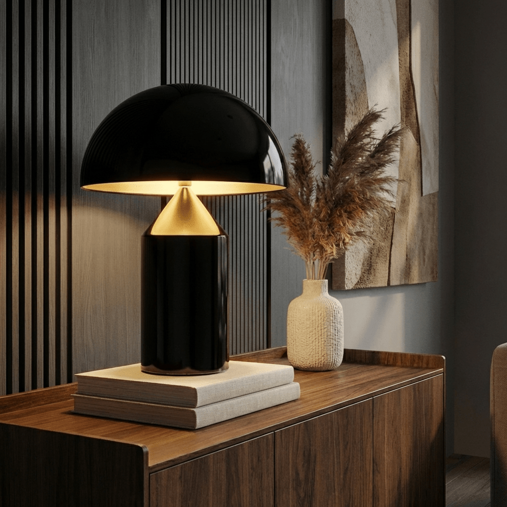 Metall Dome Bordlampe For Nattbord Og Skrivebord, Moderne Belysning For Soverom Eller Kontor
