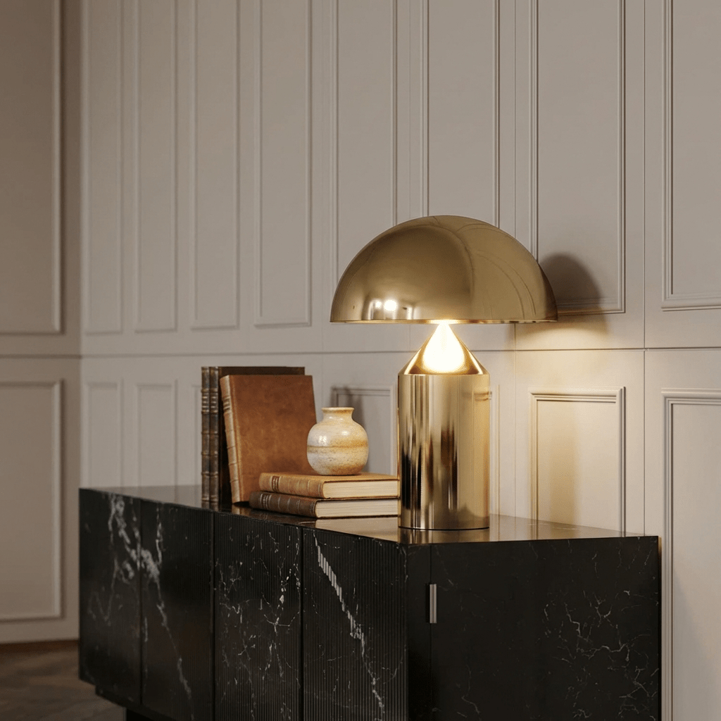 Metall Dome Bordlampe For Nattbord Og Skrivebord, Moderne Belysning For Soverom Eller Kontor