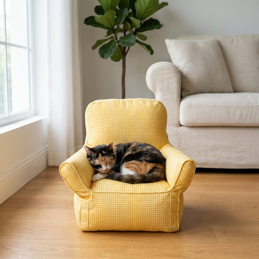Cozy Cat Armchair Bed With Fabric And PP Cotton, Standard Or Large