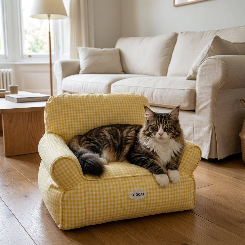 Cozy Cat Armchair Bed With Fabric And PP Cotton, Standard Or Large