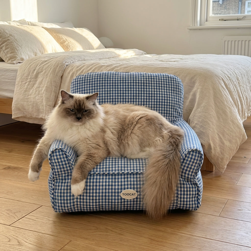 Cozy Cat Armchair Bed With Fabric And PP Cotton, Standard Or Large