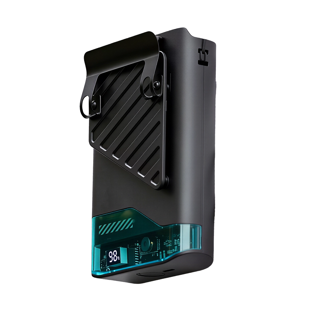 CycloFani Bel Fanı 10000mAh Batarya, Saniyede 10 Metre Rüzgar, 5 Hız Ayarı