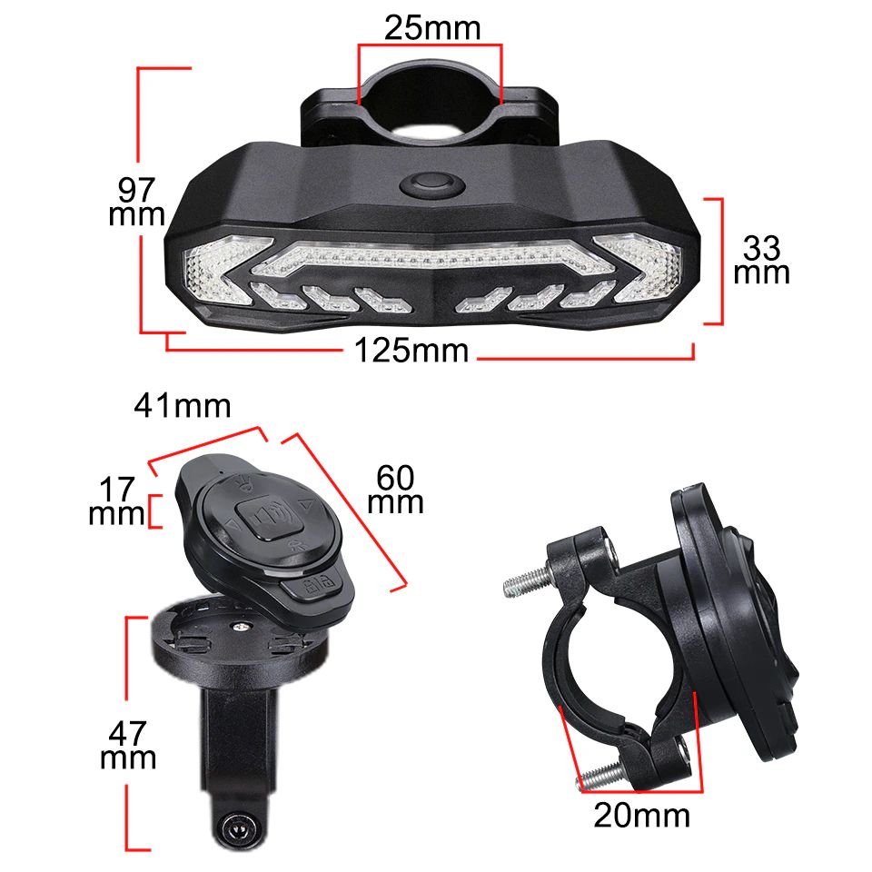 Lumină inteligentă pentru bicicletă cu alarmă antifurt de 110 dB, IP65, 160 lumeni, baterie de 70 de ore