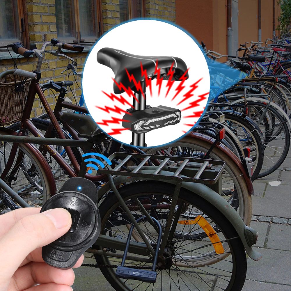 Lumină inteligentă pentru bicicletă cu alarmă antifurt de 110 dB, IP65, 160 lumeni, baterie de 70 de ore
