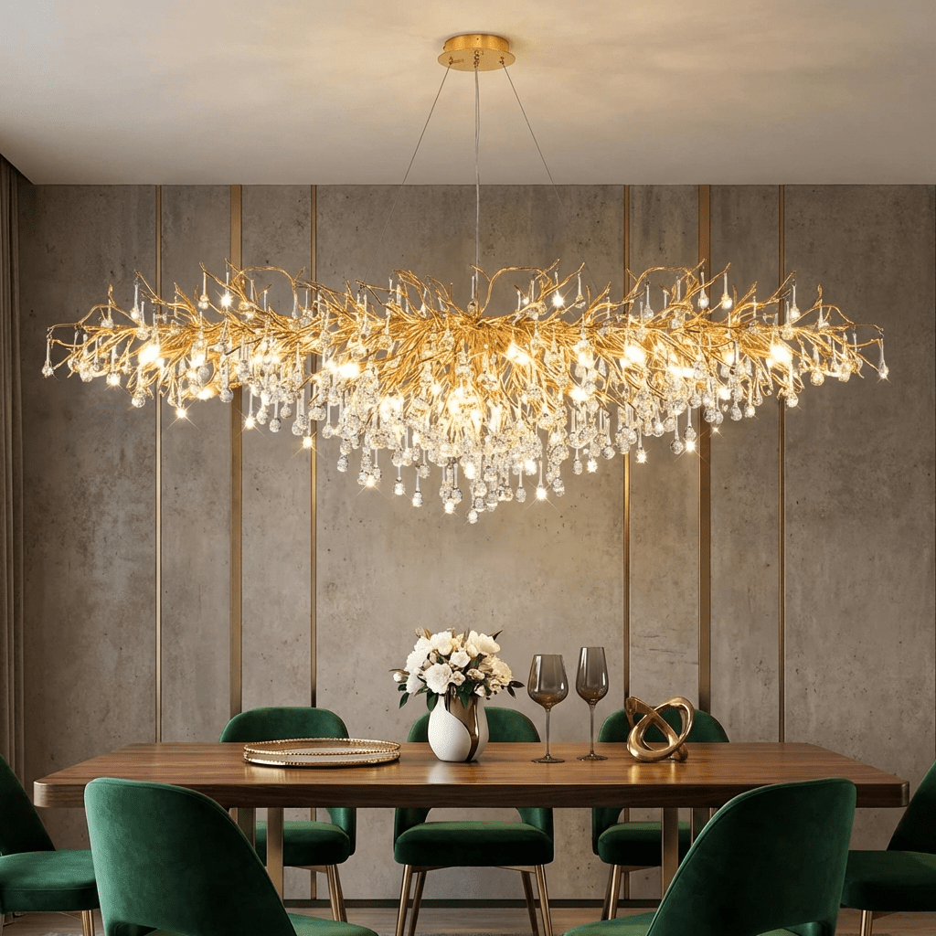 Lustre moderne en goutte de cristal avec luminaire de plafond LED G9