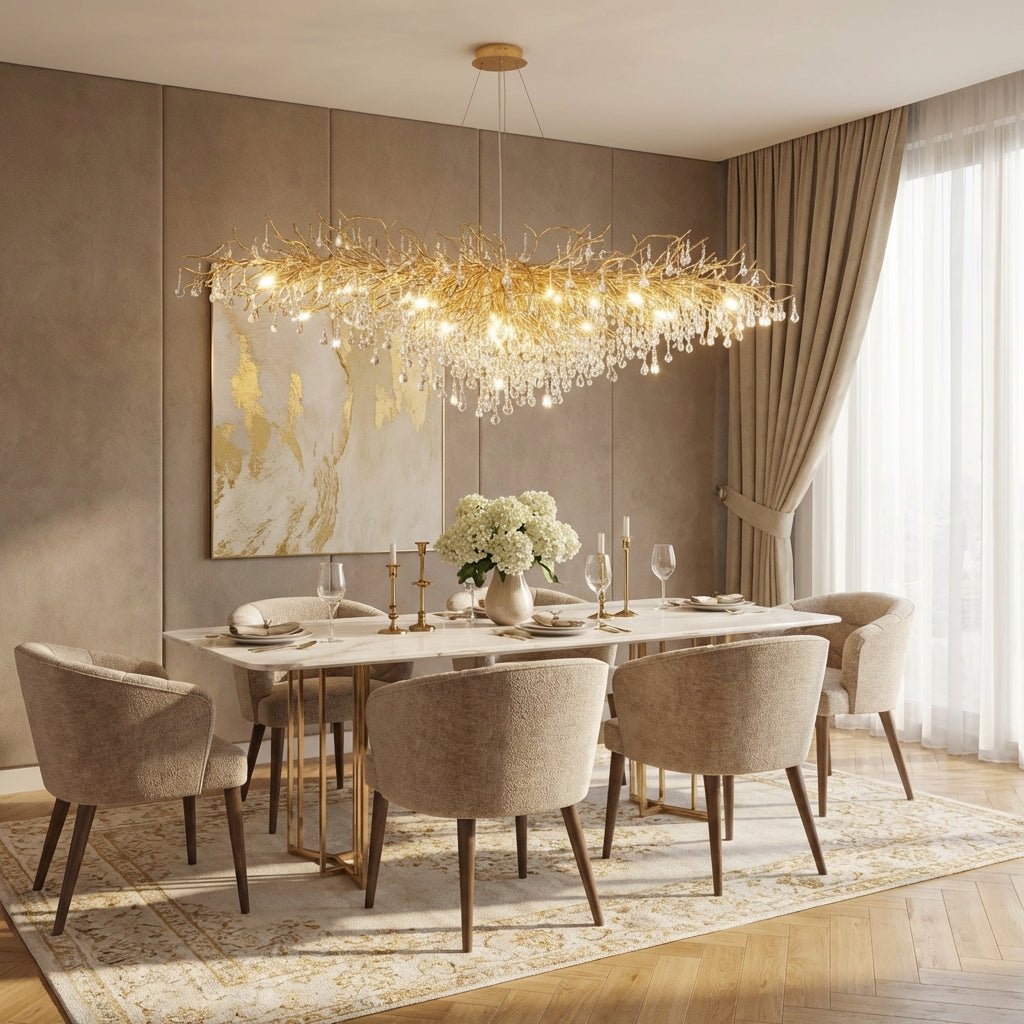 Lustre moderne en goutte de cristal avec luminaire de plafond LED G9