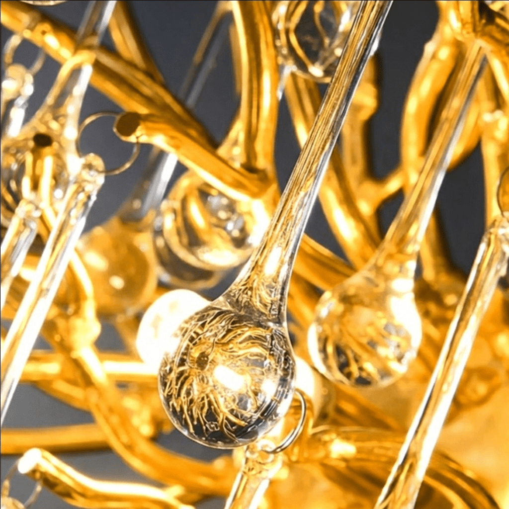 Lustre moderne en goutte de cristal avec luminaire de plafond LED G9