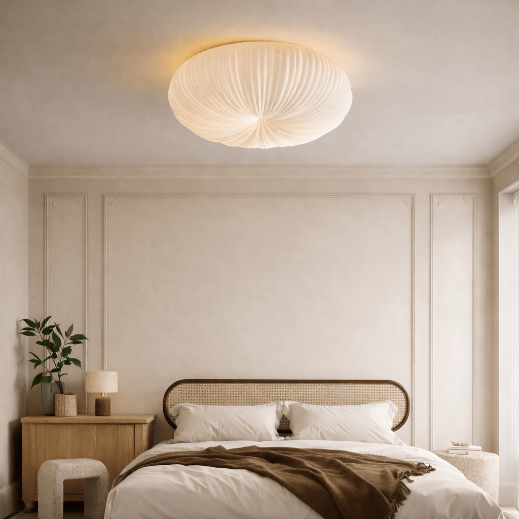 Moderne LED taklampe med fjernkontroll, innfelt metall- og akrylarmatur