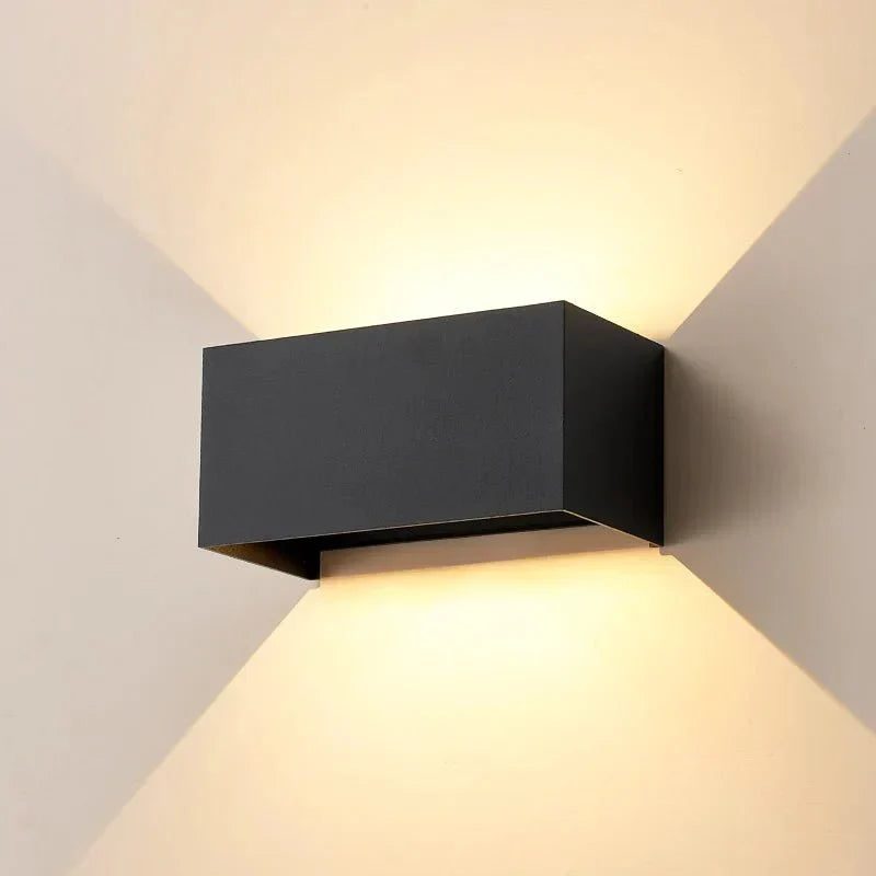 Lumină de perete LED modernă pentru exterior, corp din aluminiu rezistent la apă IP65, 12W 24W
