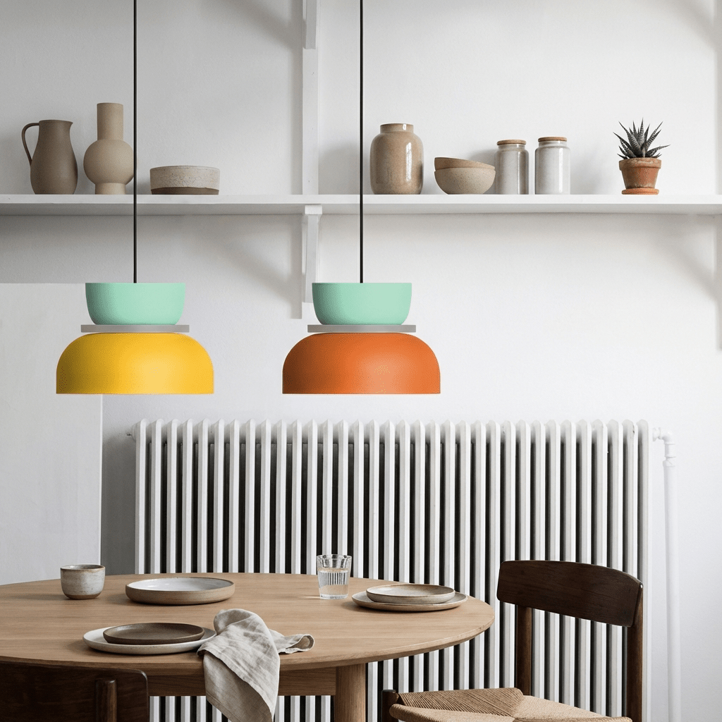 Moderne LED pendellampe fargerik skandinavisk hengelampe for kjøkkenøy