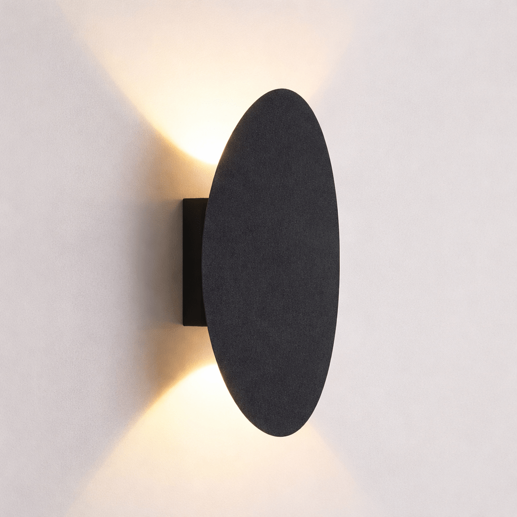 Oval LED vegglampe, vanntett aluminium innendørs og utendørs lys