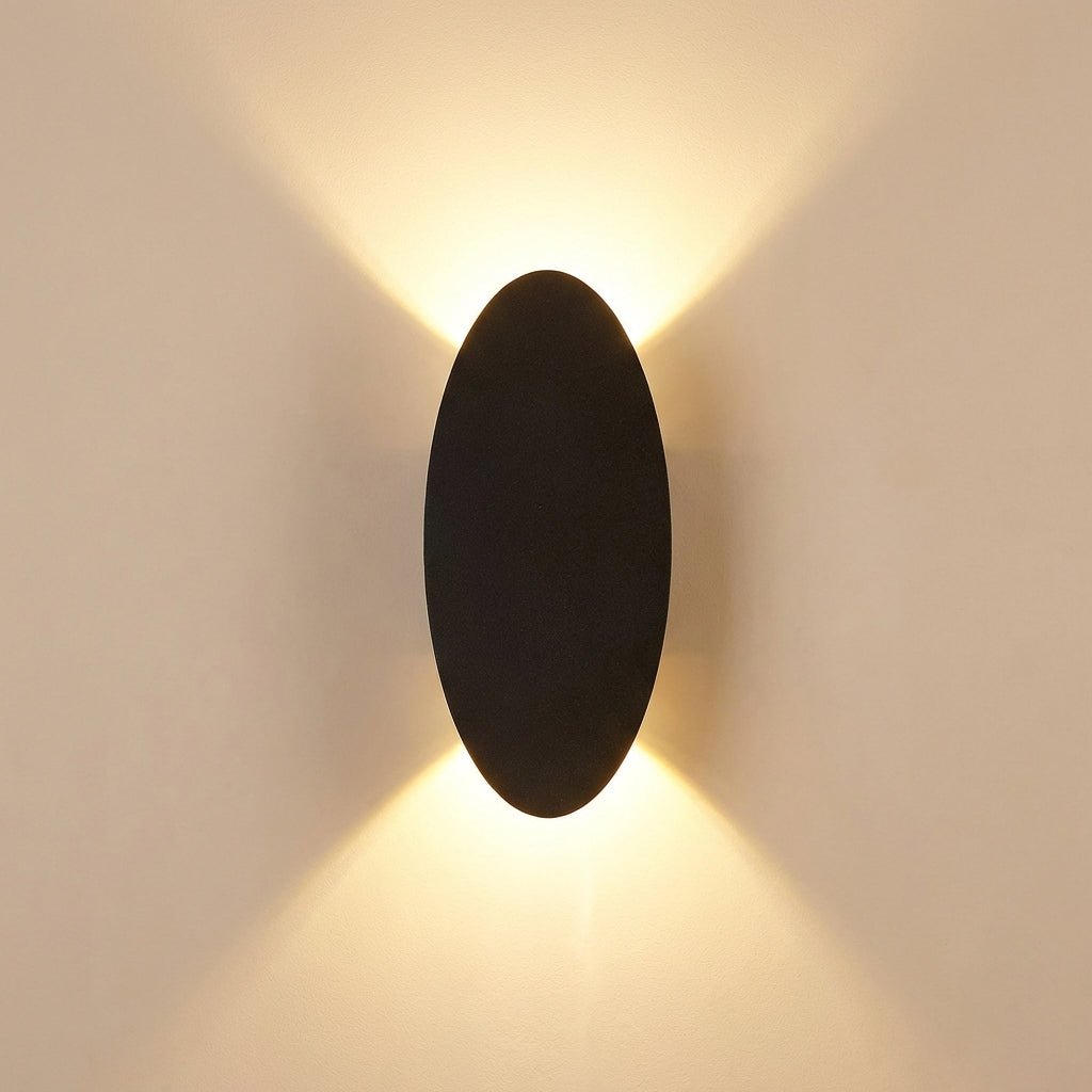 Oval LED vegglampe, vanntett aluminium innendørs og utendørs lys