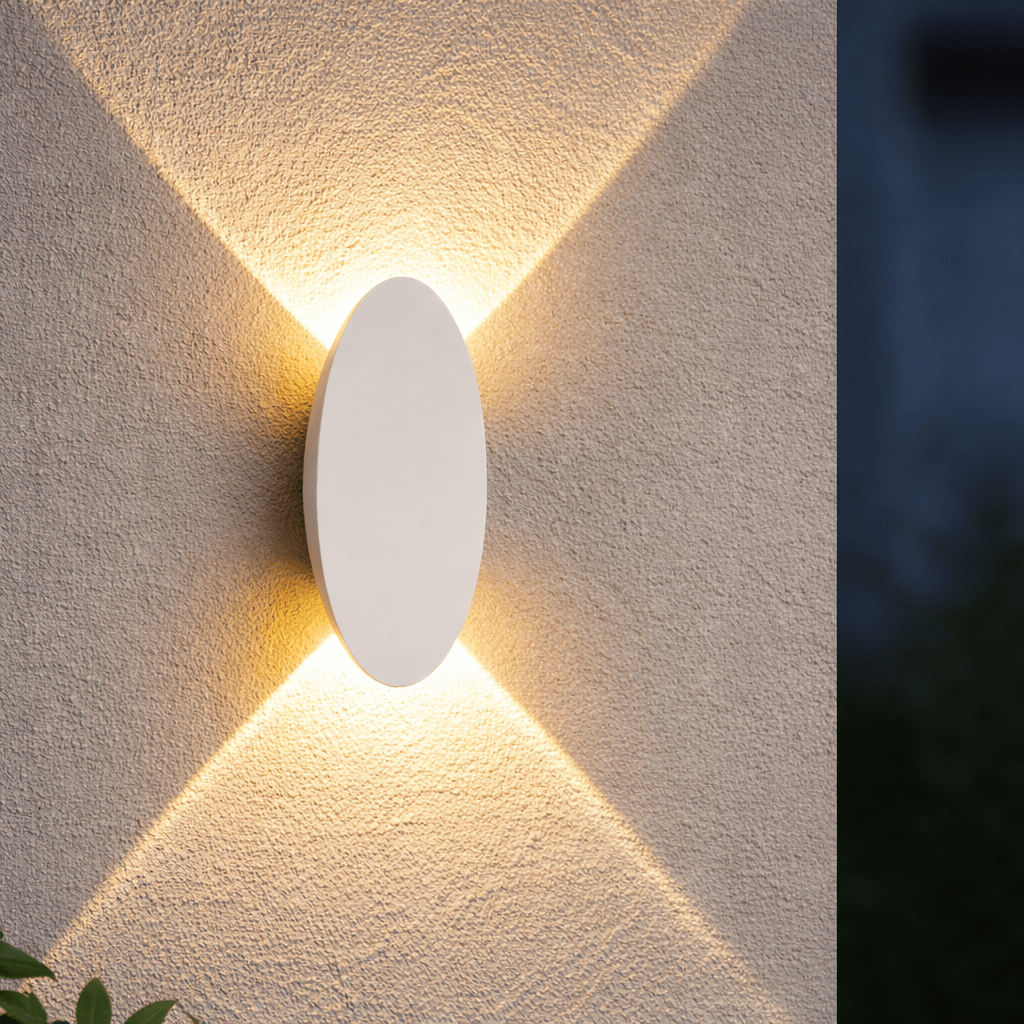 Oval LED vegglampe, vanntett aluminium innendørs og utendørs lys