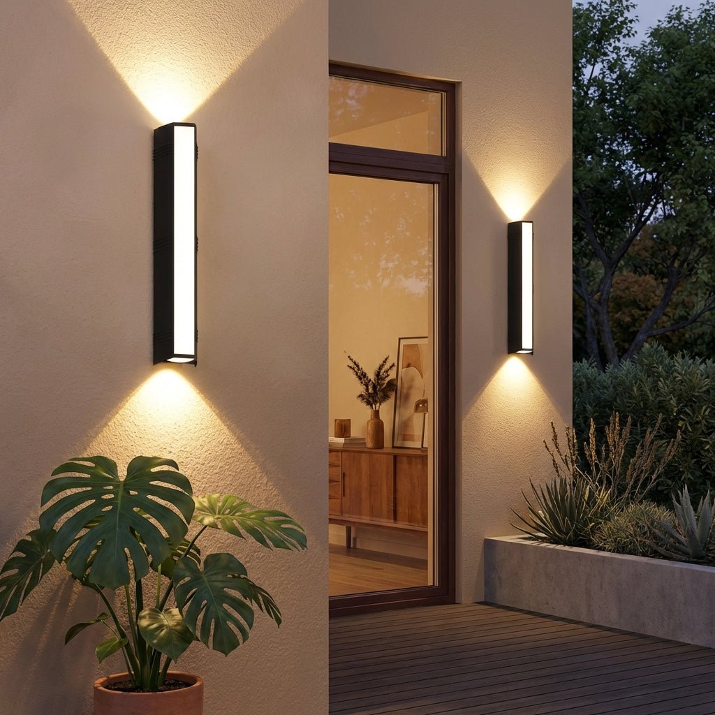 Modern minimalista lineáris LED kültéri fali lámpa IP65 vízálló kertvilágítás fekete