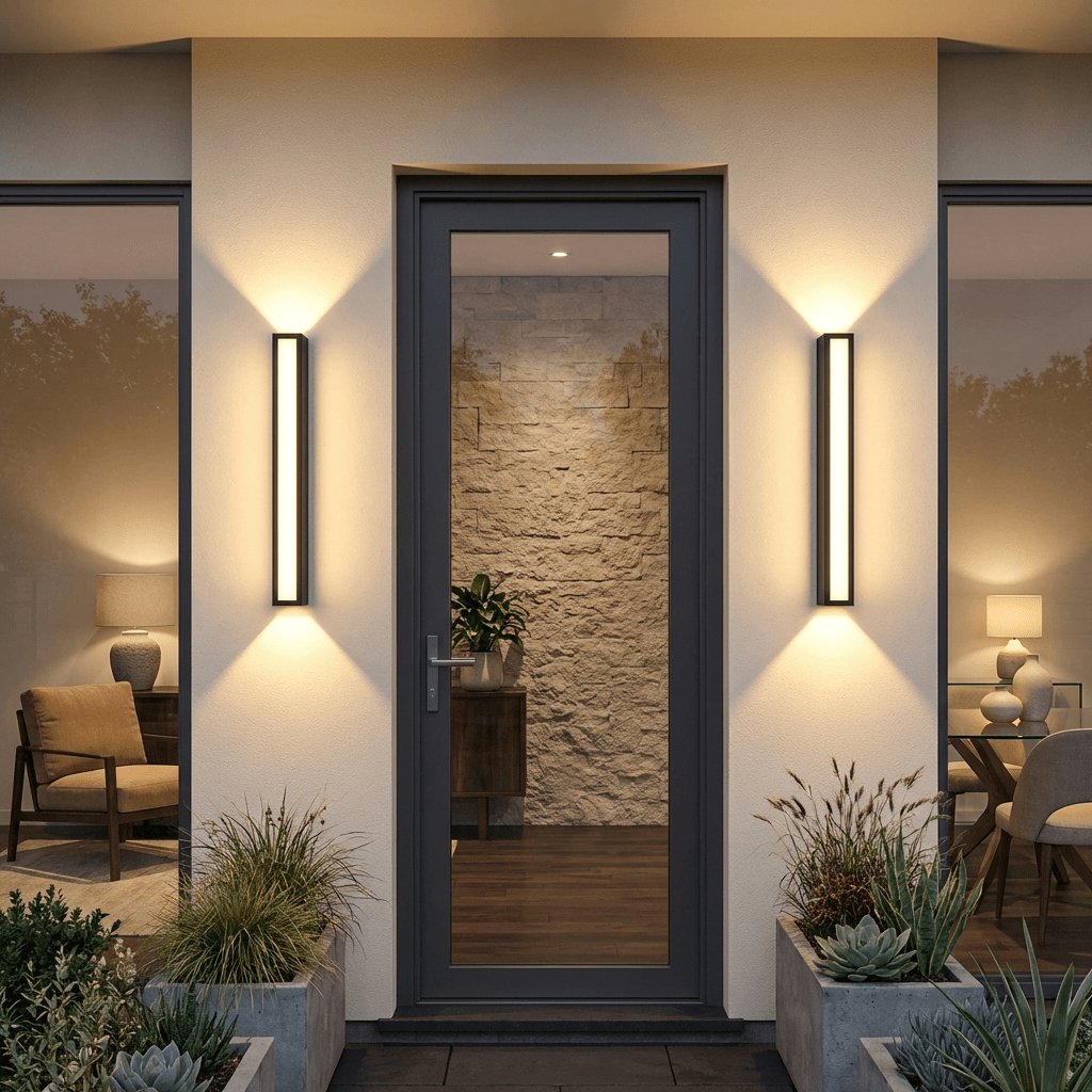 Modern minimalista lineáris LED kültéri fali lámpa IP65 vízálló kertvilágítás fekete