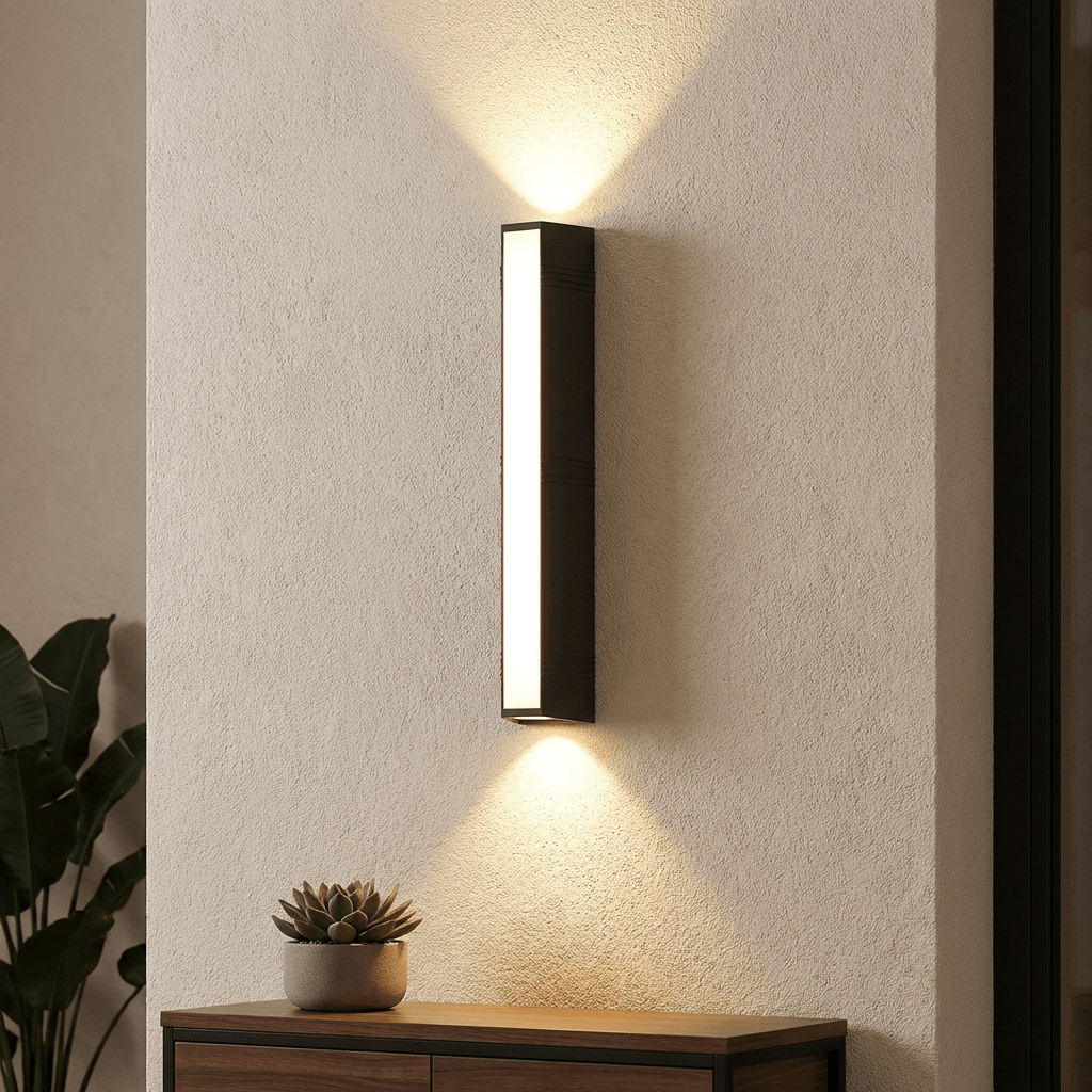 Modern minimalista lineáris LED kültéri fali lámpa IP65 vízálló kertvilágítás fekete