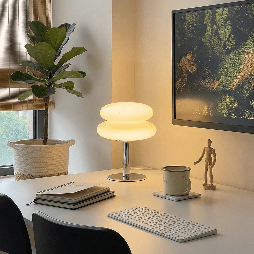 Aurora sopp bordlampe med trefarget dimming USB nattbordslampe ni nivåer