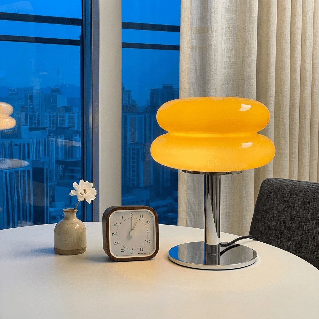 Aurora sopp bordlampe med trefarget dimming USB nattbordslampe ni nivåer