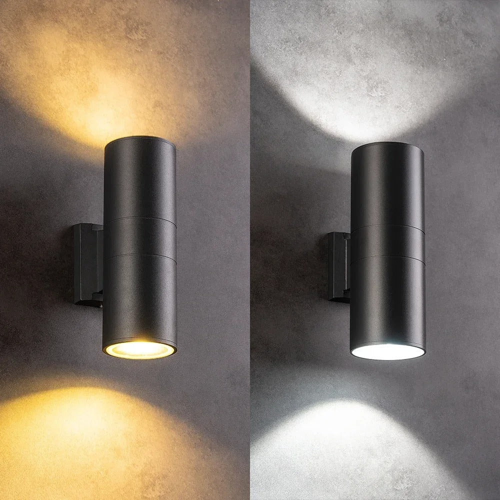Moderne opp-ned utendørs vegglampe med vanntett LED sylinder utendørs lampe