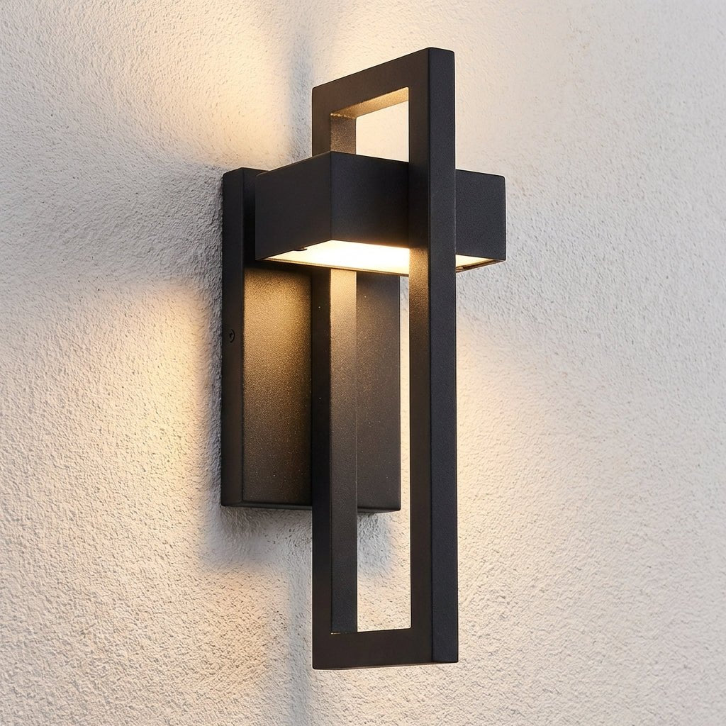 Moderne værbestandig vegglampe svart utendørs lykt IP65 hagespot
